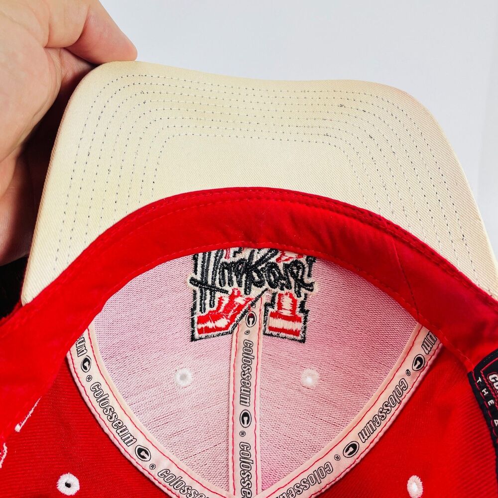 NEBRASKA CORNHUSKERS Red Colosseum Adjustable Strapback Hat Cap 'N' Logo NCAA - Picture 9 of 10